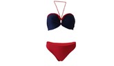 Dark Blue & Red Two Piece Swimsuit